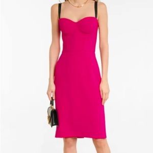 Dolce Gabbana 💋🖤💋 Bustier-Style Corset Midi Dress : Fuchsia : Sz: 38 (2-4)